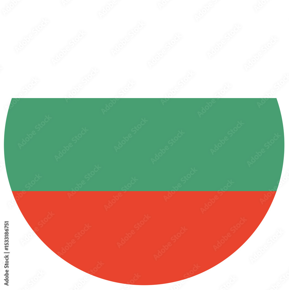 Obraz premium Flag of Bulgaria in circle, shape, button, icon.
