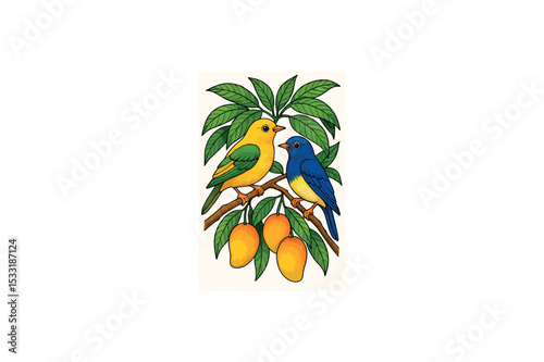 mango trees two fond blanc Color avec pour le livre de coloration.01