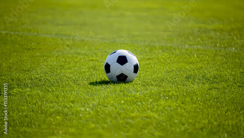 Isolated Soccer Ball on Empty Football Field – No Lines Visible