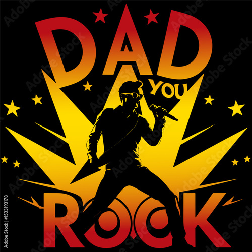 Father's Day Rock star Design with Bold Typography tshirt , poster, etc design 