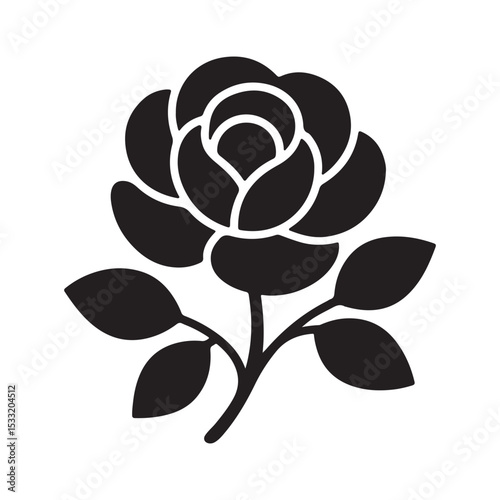 Rose Flower A Simple Silhouette Illustration