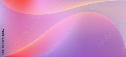 Abstract bright fluid light violet and reddish pink mesh gradient background with wavy shapes. Abstract lilac, purple and rose colors liquid digital watercolor for sunset sky design, banner, cover