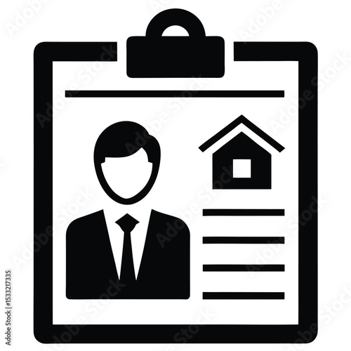 real estate agent element isolated client profile on white background