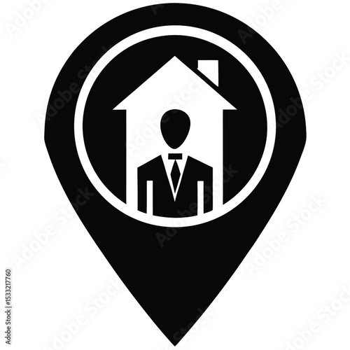 real estate agent element isolated digital map on white background