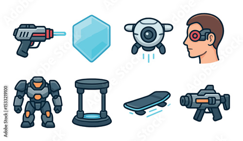Traffic safety essentials icons set – flat, road signs and security symbols