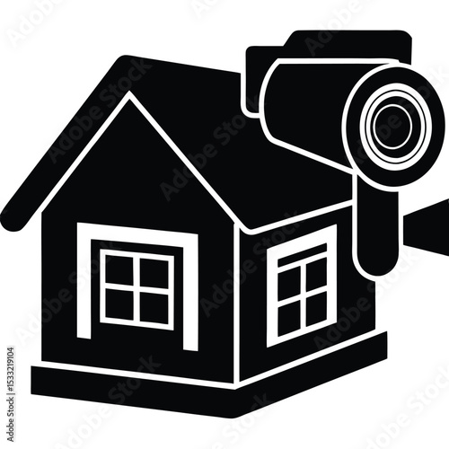 Real estate agent element isolated inspection camera on white background