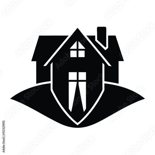 Real estate agent element isolated housewarming card on white background