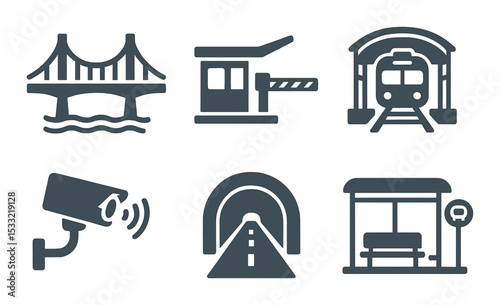 Underwater adventure icons set – flat, ocean, sea life symbols for marine themes