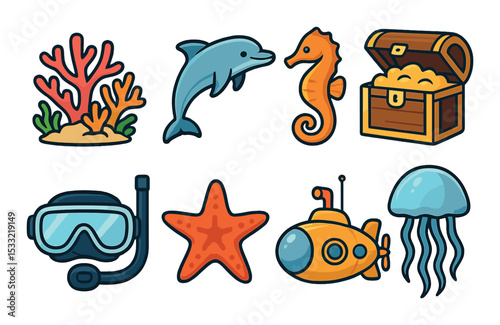 Healthy food icons set – flat, nutrition and diet symbols for wellness visuals