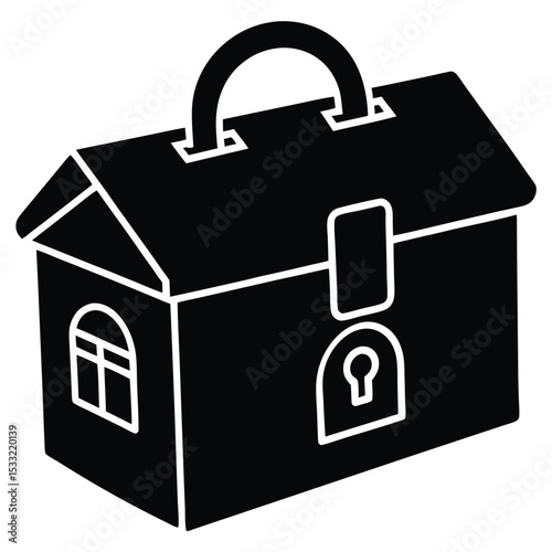 real estate agent element isolated lockbox on white background