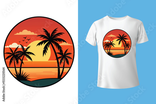 wave for the day t shirt, Another day in paradise. Tropical beach with palm-trees, Eco resort print design, Tropical summer beach vector graphics. Sunny day at the beach. Ocean wave.