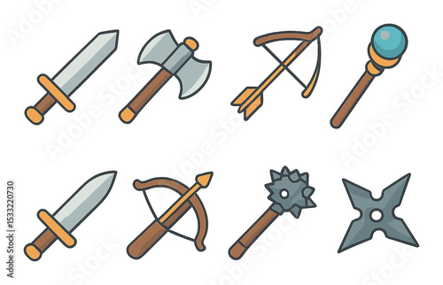 Thanksgiving dinner icons set – flat, festive holiday and meal preparation symbols