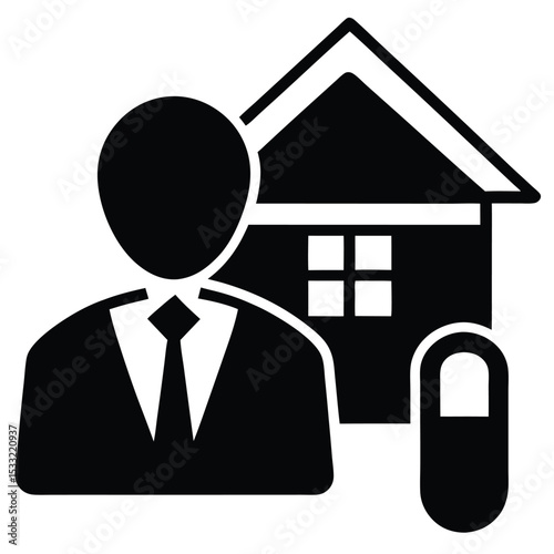 real estate agent element isolated mouse and keybord on white background