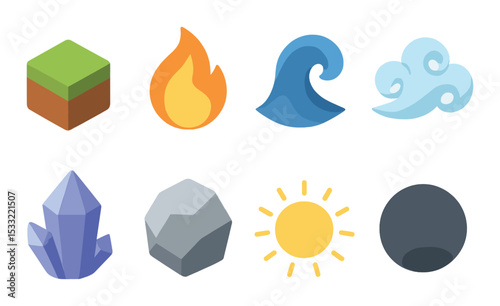 Woodland animals icons set – flat, nature and wildlife vector symbols for designers