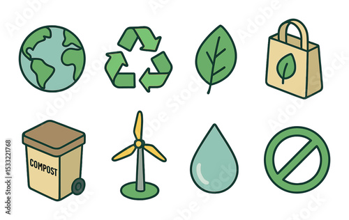 Fantasy creatures icons set – flat, mythical and magical character symbols