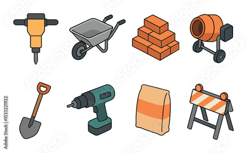 Office and technology icons set – 3d, business and digital tools symbols collection