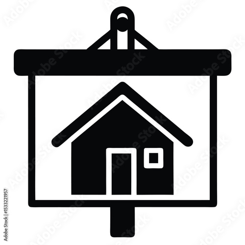 real estate agent element isolated open signboard  on white background