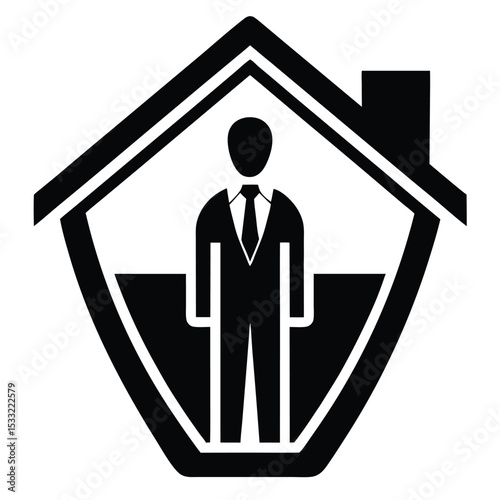 real estate agent element isolated property sign s on white background