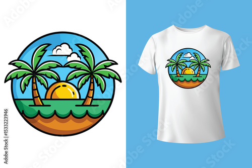 beach van with surf board, Long beach, summer vibes hand draw, Palm tree vector. Beach holiday time. Surfing paradise art print t-shirt design. Long beach, summer vibes hand draw, Hawaii, Aloha surf.