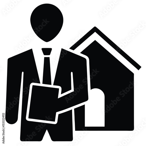 real estate agent element isolated welcome folder on white background