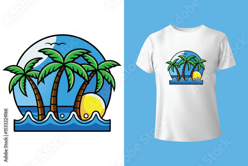 beach van with surf board, Long beach, summer vibes hand draw, Palm tree vector. Beach holiday time. Surfing paradise art print t-shirt design. Long beach, summer vibes hand draw, Hawaii, Aloha surf.