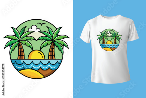 beach van with surf board, Long beach, summer vibes hand draw, Palm tree vector. Beach holiday time. Surfing paradise art print t-shirt design. Long beach, summer vibes hand draw, Hawaii, Aloha surf.