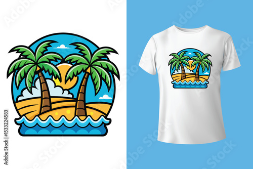 beach van with surf board, Long beach, summer vibes hand draw, Palm tree vector. Beach holiday time. Surfing paradise art print t-shirt design. Long beach, summer vibes hand draw, Hawaii, Aloha surf.