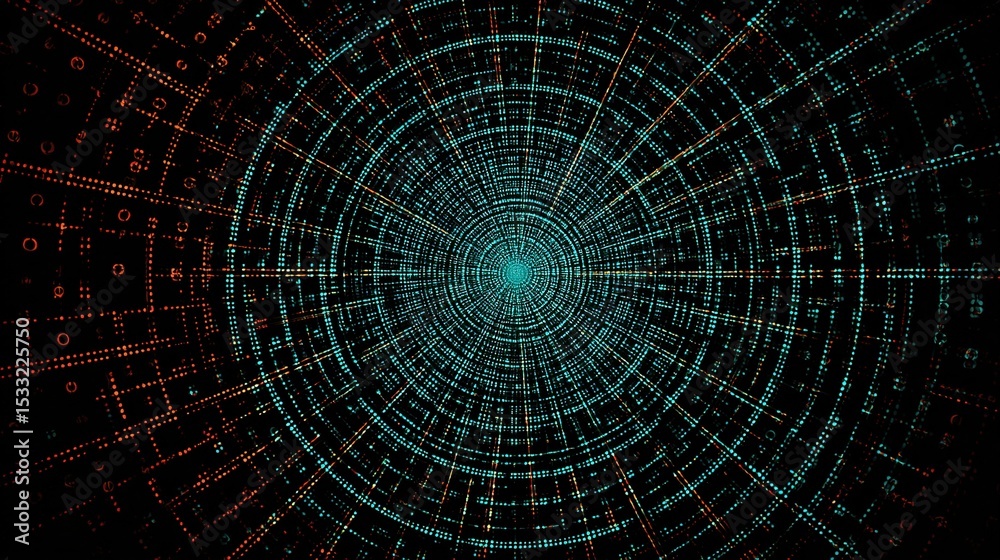 Fototapeta premium Abstract Radial Lattice Graphic Design with Dynamic Patterns