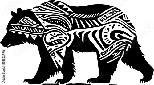 vector illustration of an tribal bear 