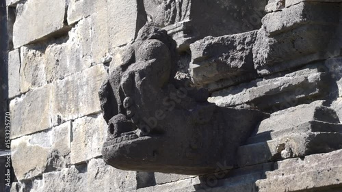 The relief on Arjuna Temple complex in Dieng. (In this complex there are Semar, Srikandi, Puntadewa and Sembadra temples).