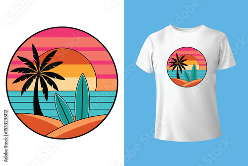 summer beach vacation and holidays t shirt design template for all