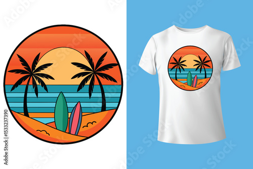 summer beach vacation and holidays t shirt design template for all