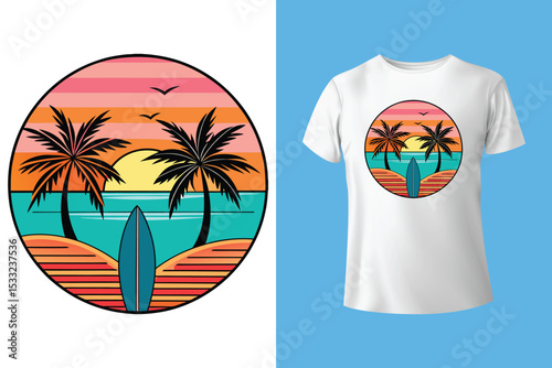 summer beach vacation and holidays t shirt design template for all