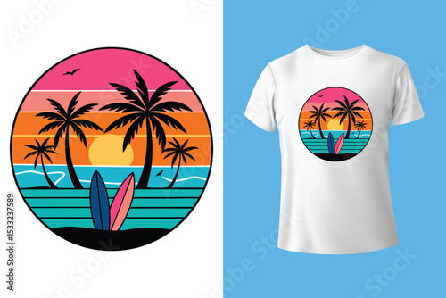 summer beach vacation and holidays t shirt design template for all