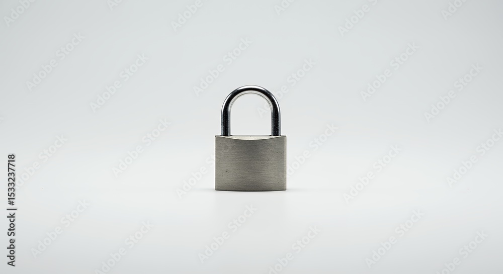 Fototapeta premium Gray padlock isolated on white background