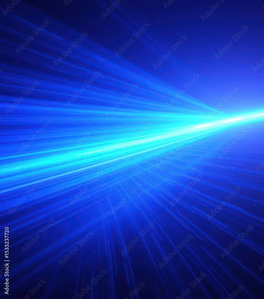 Fototapeta premium Abstract blue ray light streaks, shimmering texture, wave, light background