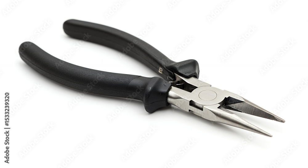 Obraz premium Needle nose pliers on white background