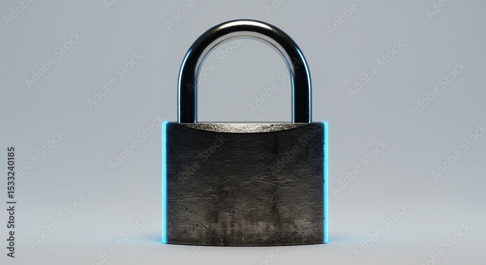 Naklejka premium Simple padlock against plain background