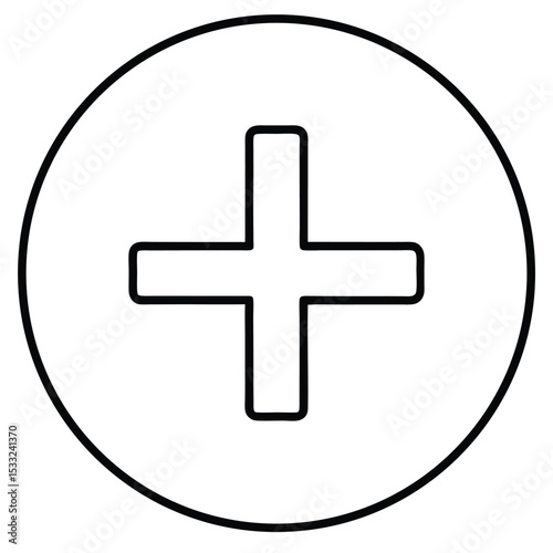 Medical cross plus sign button for hospital first aid and health vector illustration