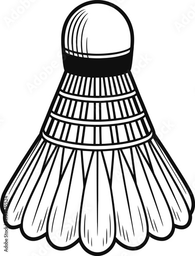 Badminton Shuttlecock Hand-Drawn Outline