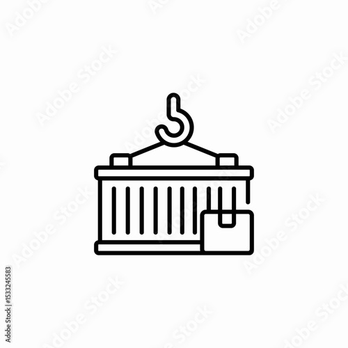 cargo cotainer icon sign vector