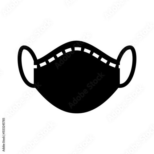 Face Mask Icon – Protective Medical Mask Symbol in Flat Style