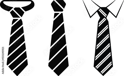 Black Necktie Silhouettes - Formal Wear Collection