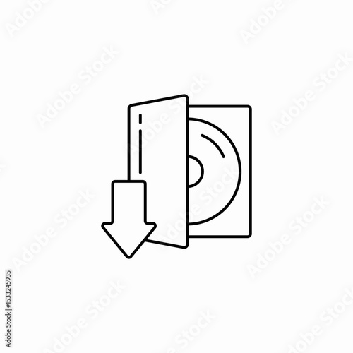 download disc icon sign vector
