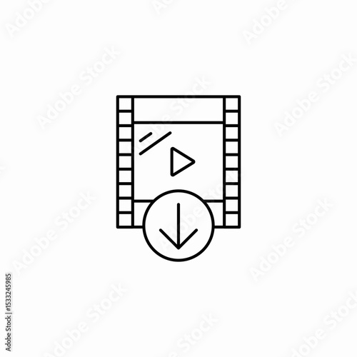 download media icon sign vector