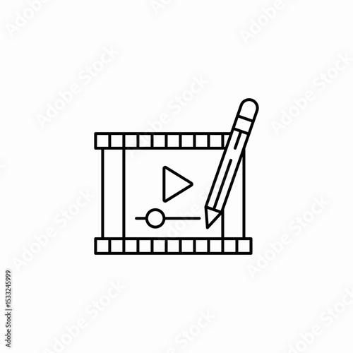 edit media file icon sign vector