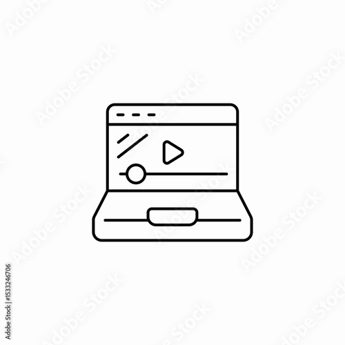 laptop media file icon sign vector