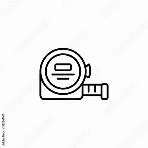 measuring tape icon sign vector