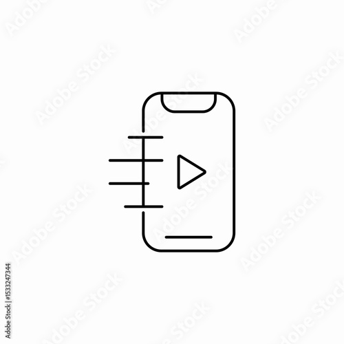 mobile file play icon sign vector