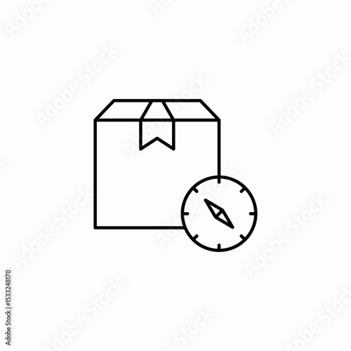 parcel delivery time icon sign vector